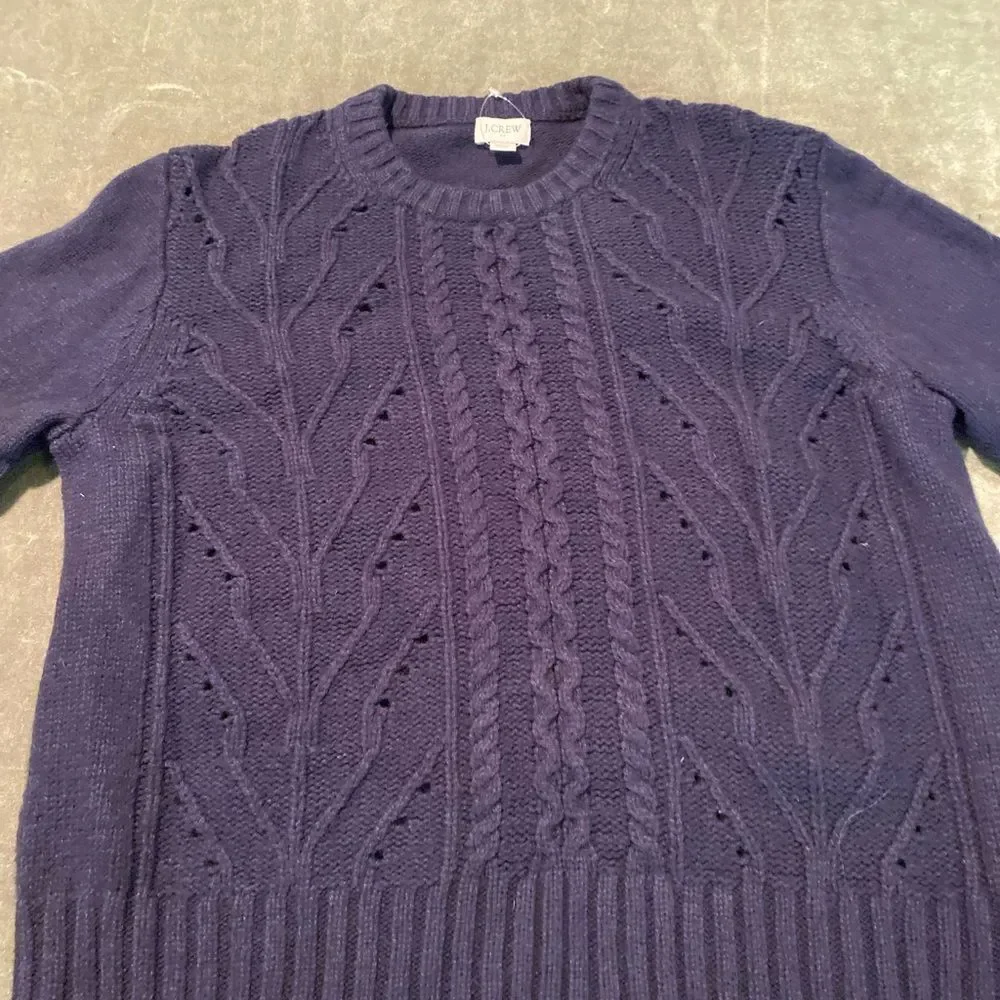 #142 J. CREW Navy Cable Knit Sweater - Picture 5 of 9